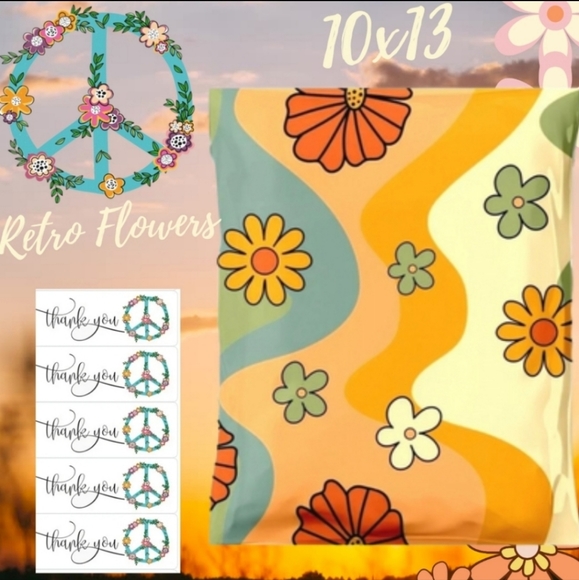 Other - Poly mailers Retro Flowers